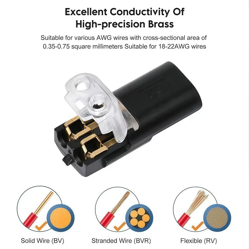 🔥🎄 Christmas Time Limited Offer -🔌2-Pin Solderless Wire Connector – Compact Plug for LED Strips & 18–22 AWG Cables - Image 2