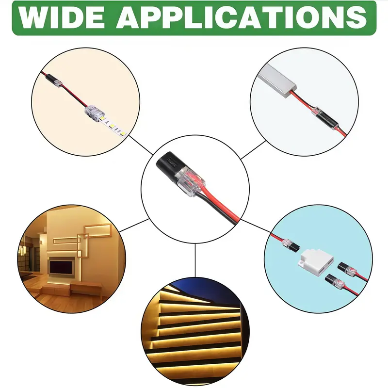 🔥🎄 Christmas Time Limited Offer -🔌2-Pin Solderless Wire Connector – Compact Plug for LED Strips & 18–22 AWG Cables - Image 6