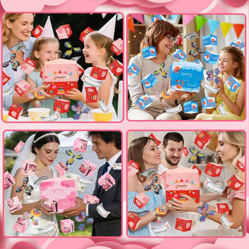 20 Bounces Surprise Gift Box with Flying Butterfly Toys Explosion Unique Folding Bouncing Red Envelope Cash Box - Image 5