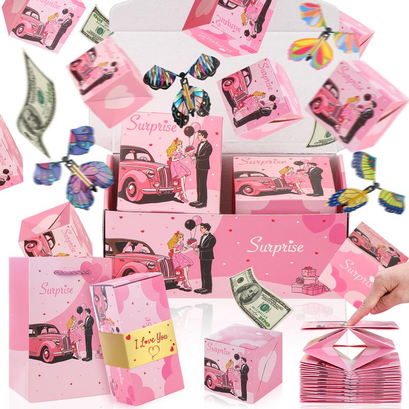 20 Bounces Surprise Gift Box with Flying Butterfly Toys Explosion Unique Folding Bouncing Red Envelope Cash Box - Image 6