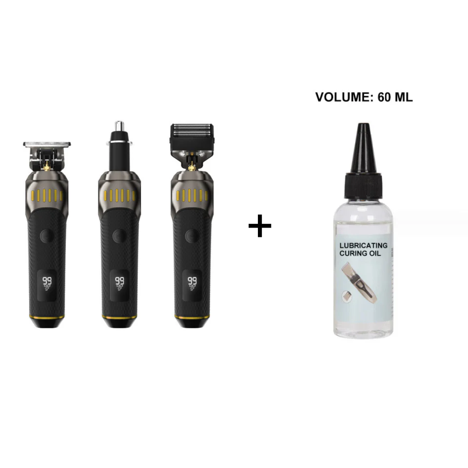 ⏳LIMITED TIME: 50% OFF! 🏆Luxe 3-in-1 Professional Men’s Grooming Set – T-Blade Trimmer, Foil Shaver & Nose Trimmer – With LED Display & USB Rechargeable - Image 10