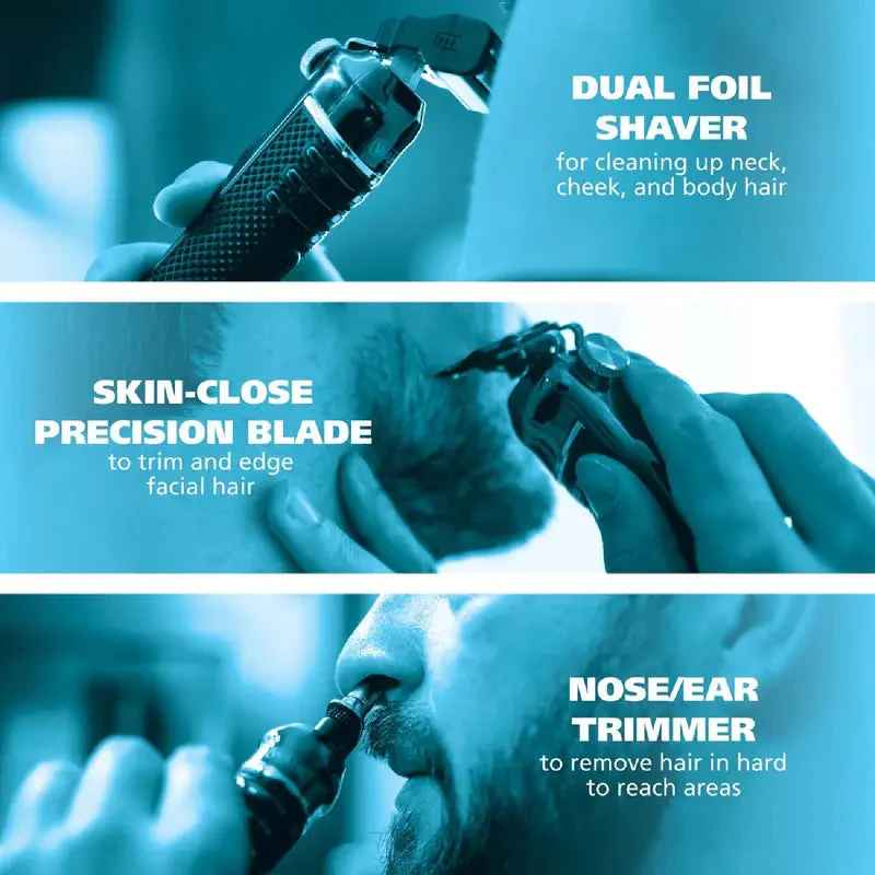 ⏳LIMITED TIME: 50% OFF! 🏆Luxe 3-in-1 Professional Men’s Grooming Set – T-Blade Trimmer, Foil Shaver & Nose Trimmer – With LED Display & USB Rechargeable - Image 6