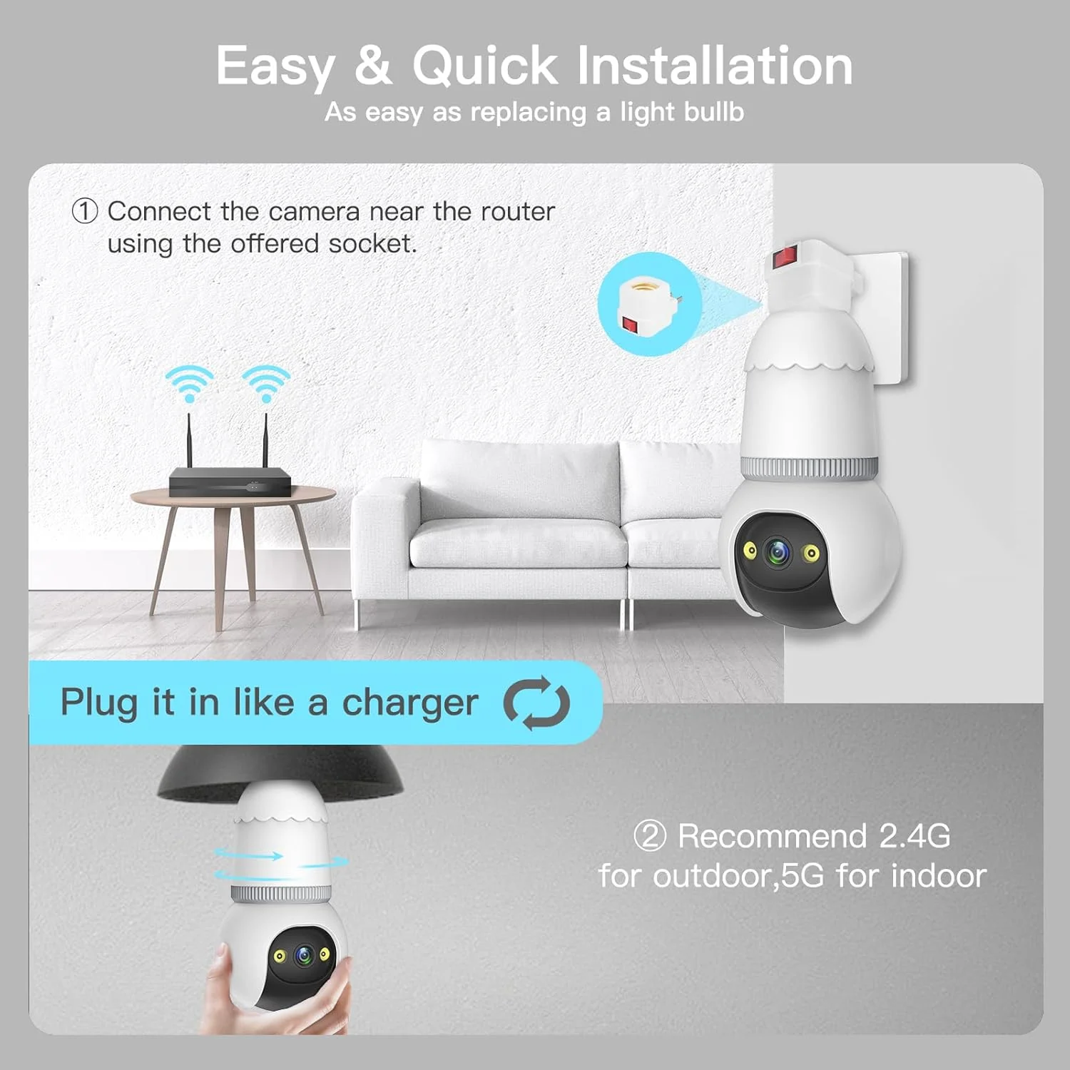4MP Light Bulb Security Camera 5G - Image 2