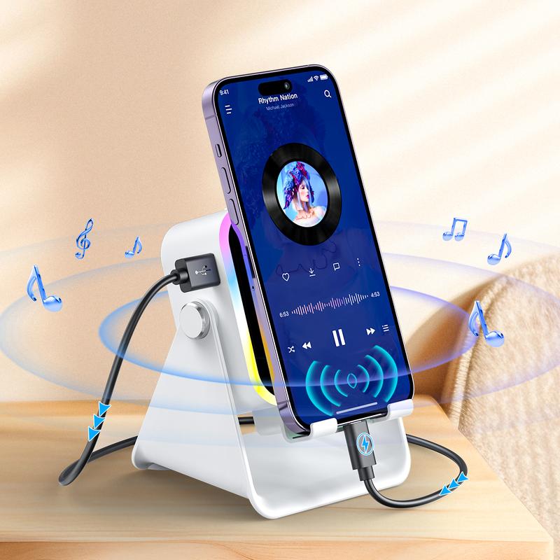 🎶📱  5-in-1 Wireless Induction Bluetooth Speaker with Adjustable Phone Stand - Image 11