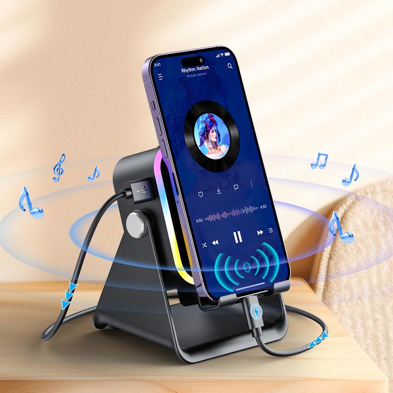 🎶📱  5-in-1 Wireless Induction Bluetooth Speaker with Adjustable Phone Stand - Image 12