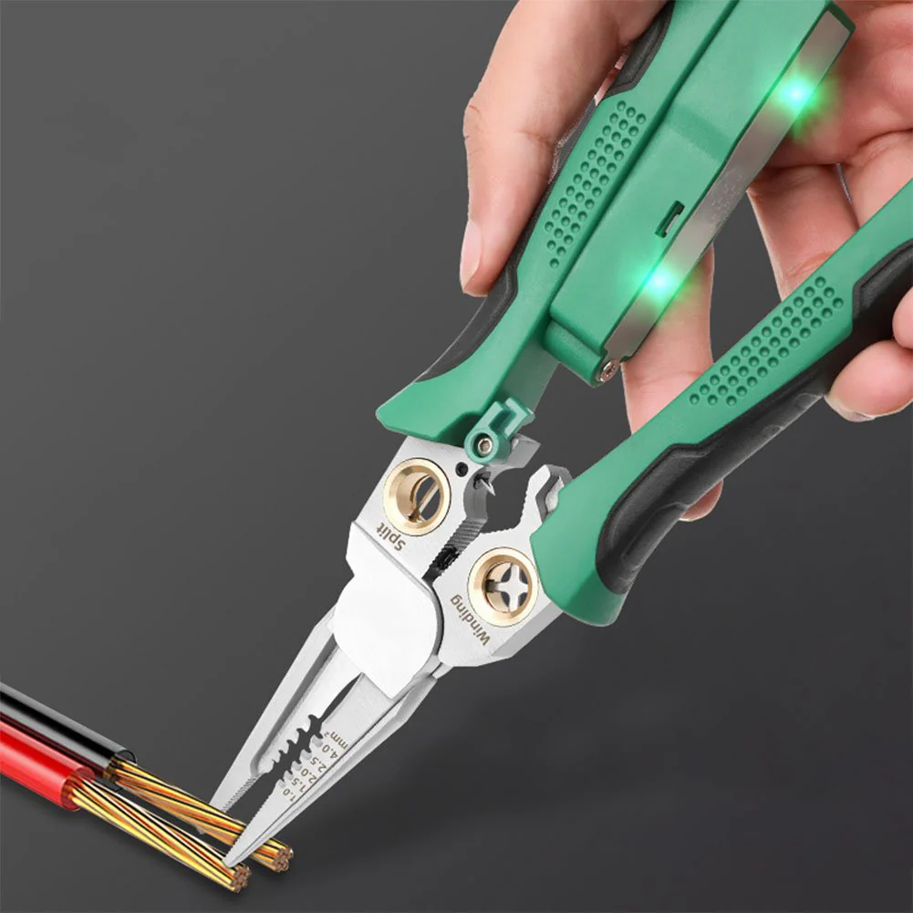 8 in 1 Wire Stripper Twister for Cutting and Pulling Wires Cable Scissors,Voltage Tester Pliers - Image 8