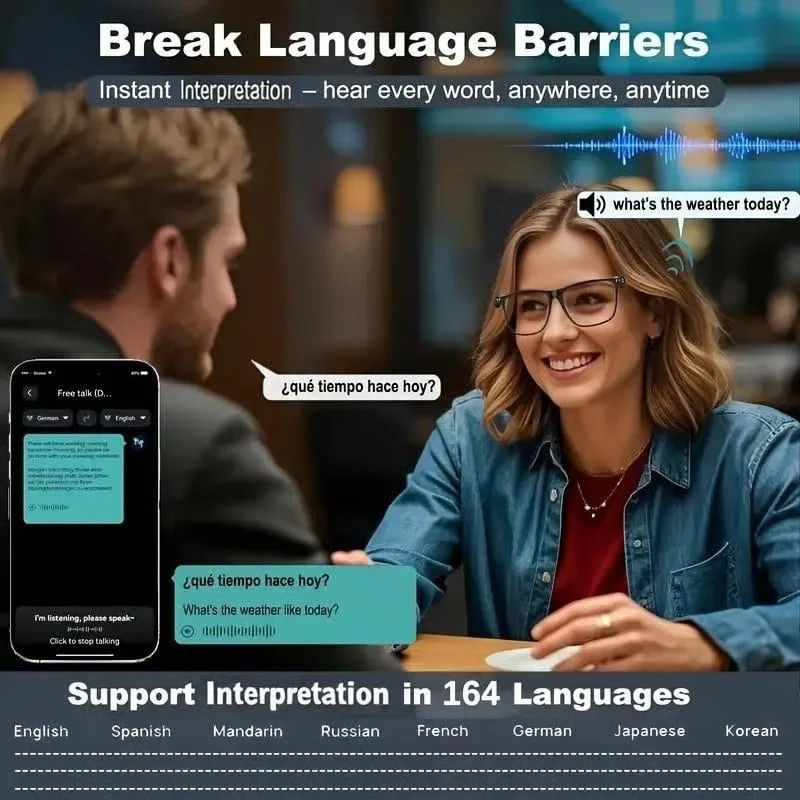 🔥 AI Interpretation Smart Glasses🕶️164-Language Translation, Photochromic Lenses, AI Chat & Hands-Free Audio - Image 10