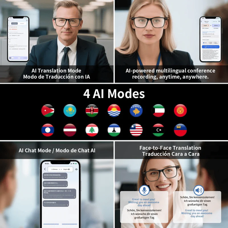 🔥 AI Interpretation Smart Glasses🕶️164-Language Translation, Photochromic Lenses, AI Chat & Hands-Free Audio - Image 7