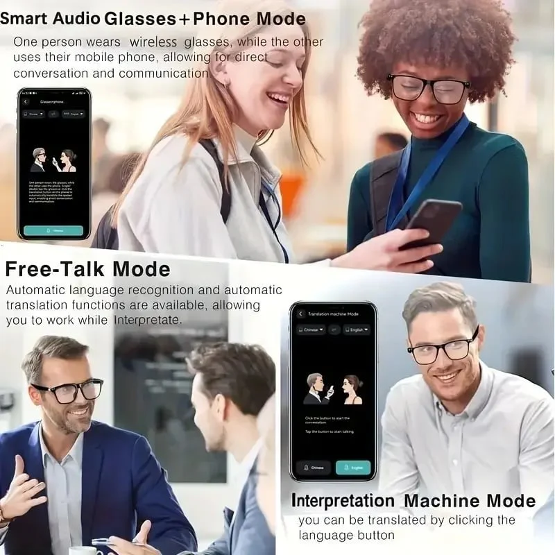 🔥 AI Interpretation Smart Glasses🕶️164-Language Translation, Photochromic Lenses, AI Chat & Hands-Free Audio - Image 8