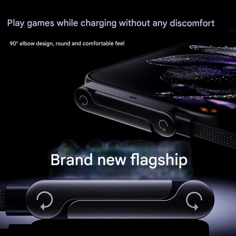 🔥📱240W Braided Fast Charge Cable With Built-in Phone Stand - Image 5
