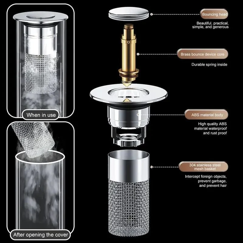 🔥Bathroom Sink Stopper Hair Catcher, Bathroom Sink Drain Strainer ( BUY 1 GET 1 FREE) - Image 2