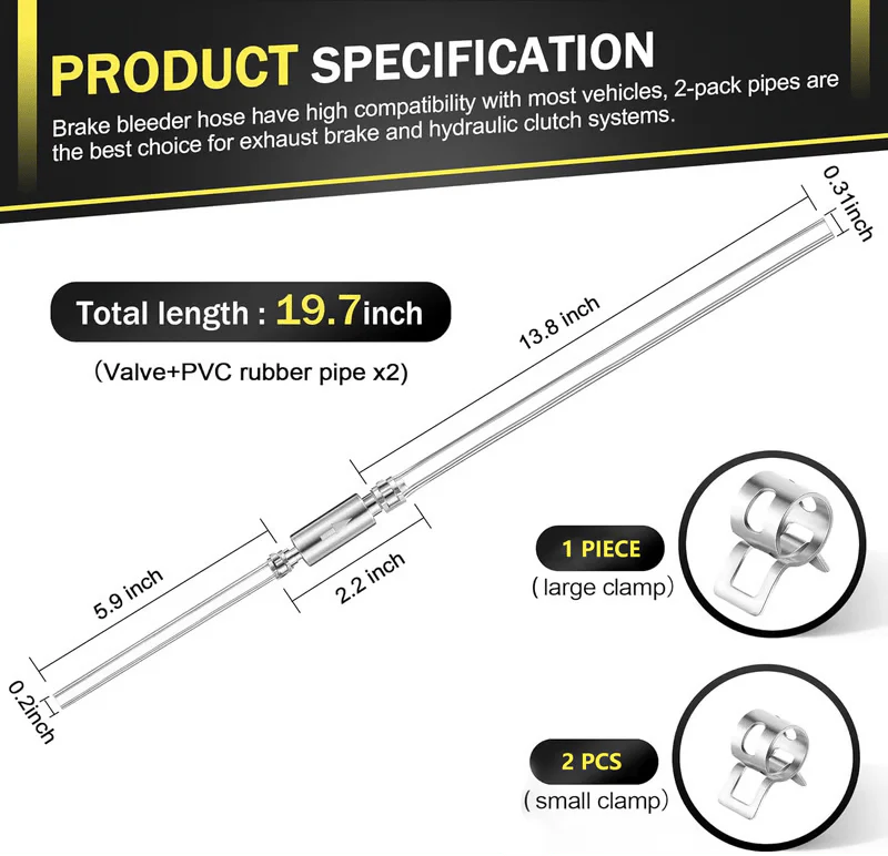 💥Brake Bleeder Hose - One Way Check Valve Tube Bleeding Tool Kit For Motorcyle Clutch - Image 7