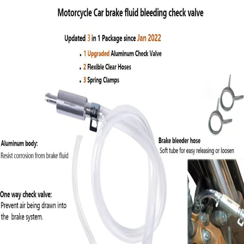 💥Brake Bleeder Hose - One Way Check Valve Tube Bleeding Tool Kit For Motorcyle Clutch - Image 9