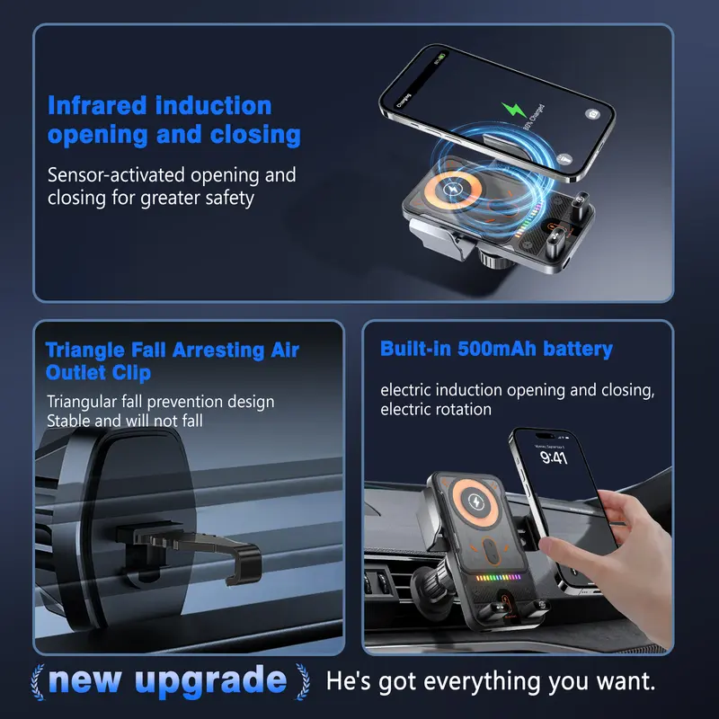 🎁🔥 2026 new cool car wireless fast charging holder, intelligent sensor opening and closing - Image 3