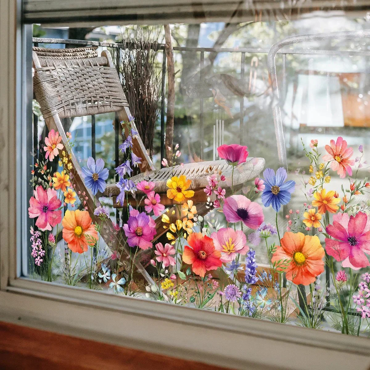 💐Colorful Floral Bouquet Window Sticker🖼️(Cut to size freely) - Image 3