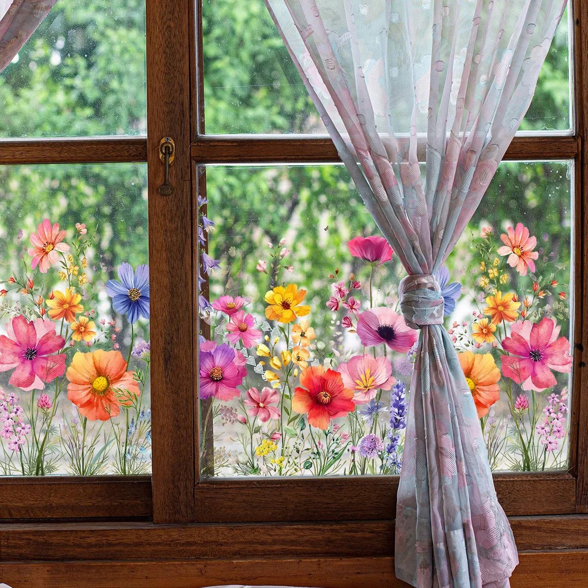 💐Colorful Floral Bouquet Window Sticker🖼️(Cut to size freely) - Image 6