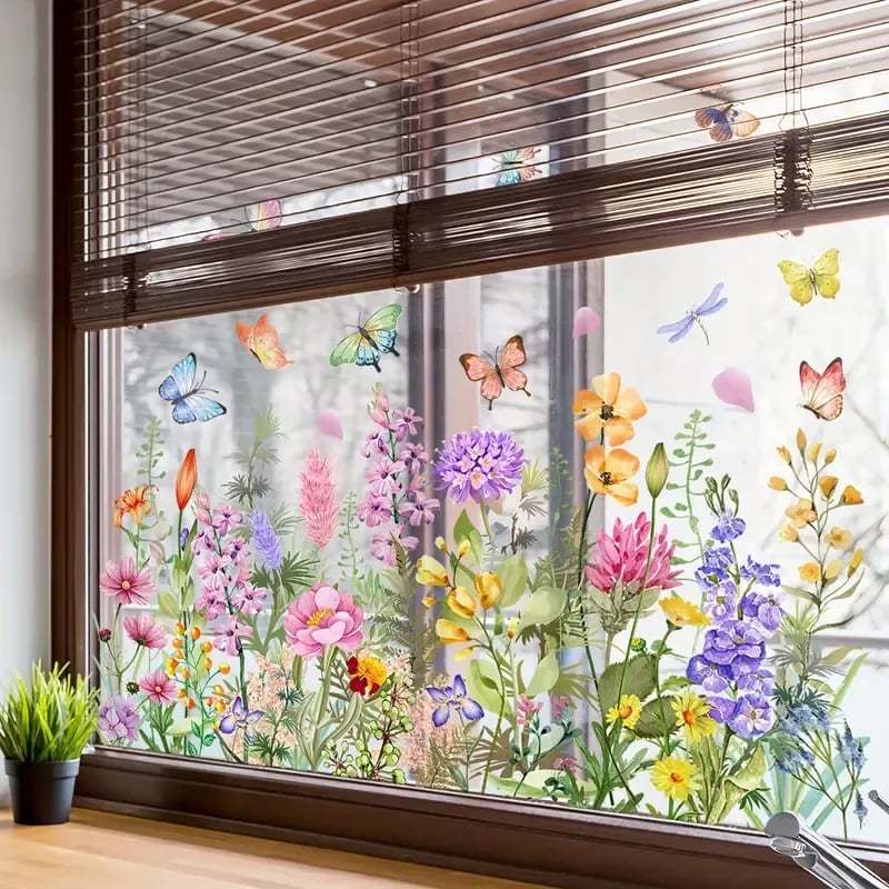💐Colorful Floral Bouquet Window Sticker🖼️(Cut to size freely) - Image 7