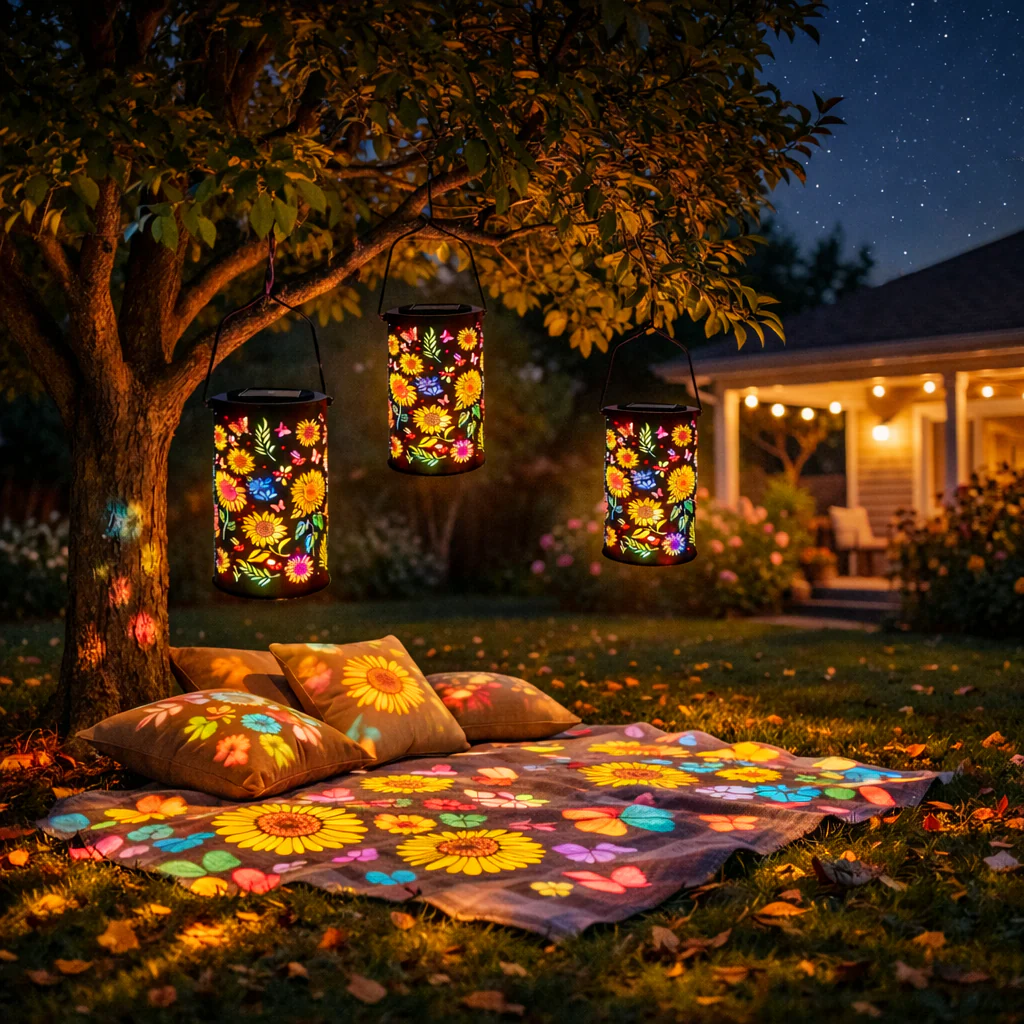 Colorful Sunflower Glow Solar Garden Lantern - Image 7