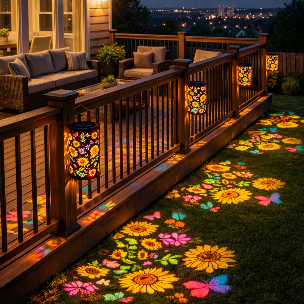 Colorful Sunflower Glow Solar Garden Lantern - Image 9