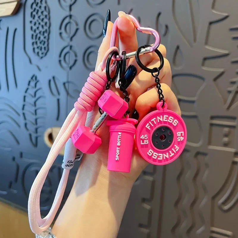 Creative Mini Gym Barbell Plate Keychain - Image 11