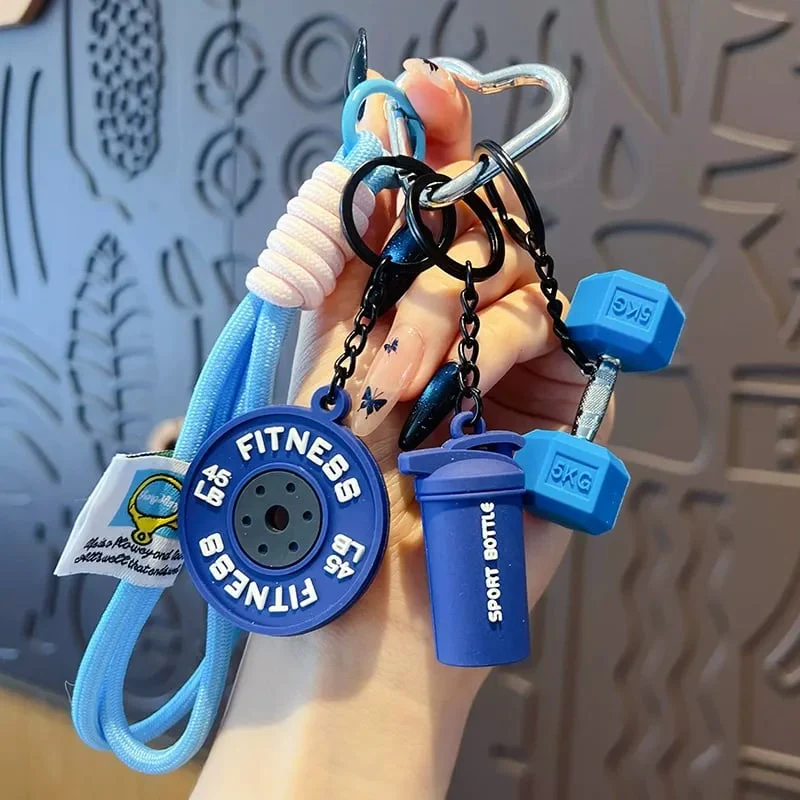 Creative Mini Gym Barbell Plate Keychain - Image 15