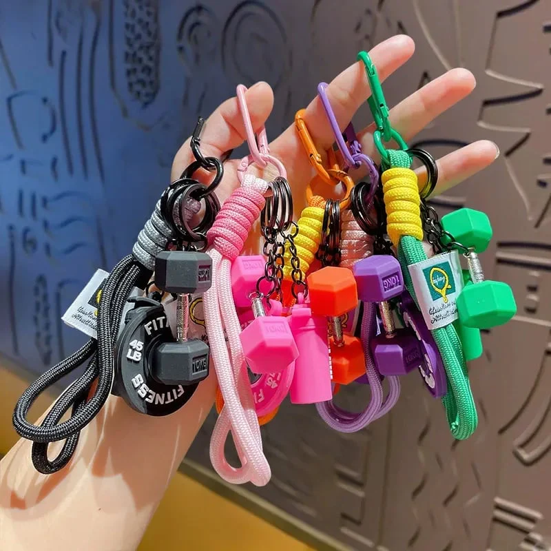 Creative Mini Gym Barbell Plate Keychain - Image 18