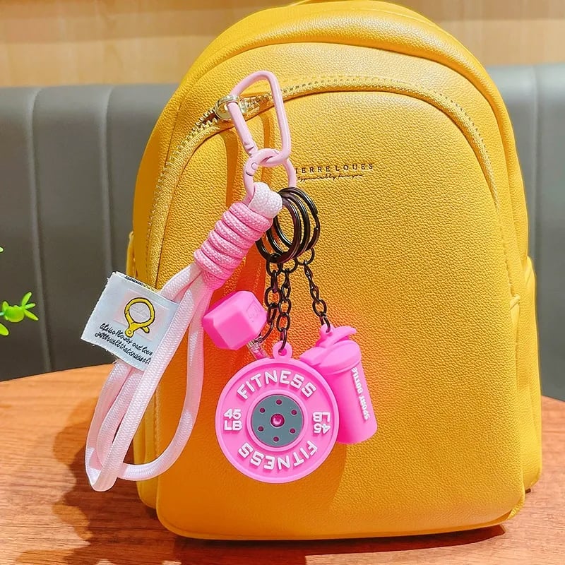 Creative Mini Gym Barbell Plate Keychain - Image 3