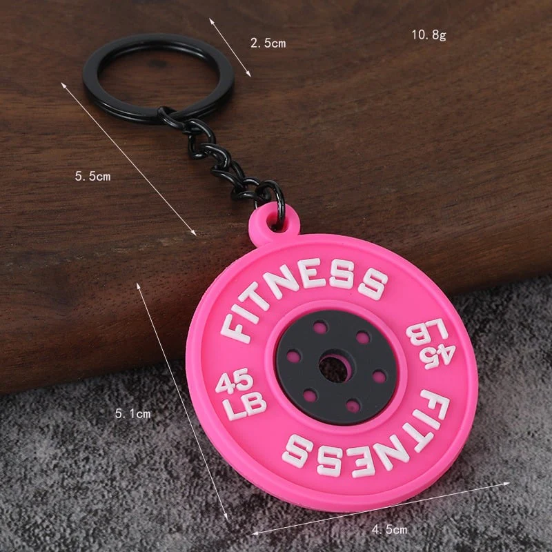 Creative Mini Gym Barbell Plate Keychain - Image 7