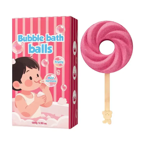 🧠🧩Perfect Gift for Kids🎁Cute Lollipop Bath Bomb – Colorful Bubble Bath Ball for Fun Bath Time - Image 7