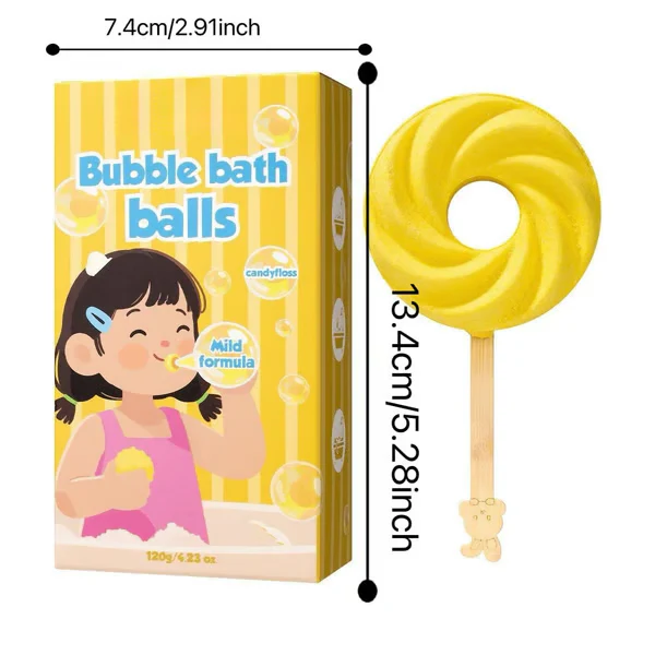 🧠🧩Perfect Gift for Kids🎁Cute Lollipop Bath Bomb – Colorful Bubble Bath Ball for Fun Bath Time - Image 8
