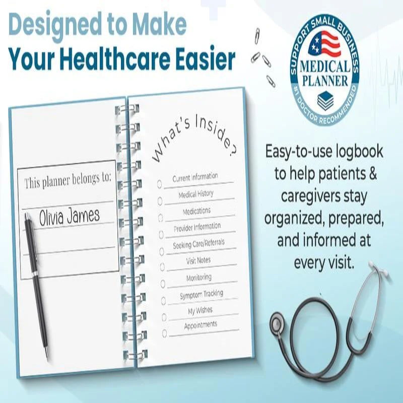 🔥 🩺❤️Doctor-Approved Medical Visit Logbook: Your Essential Medical Planner (📘Vegan Leather) - Image 2