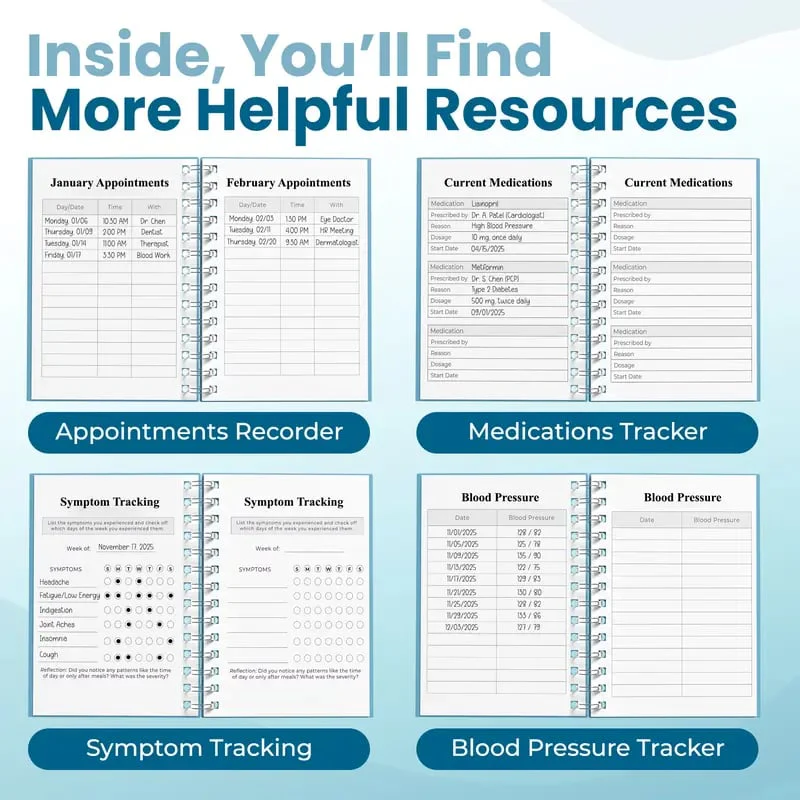 🔥 🩺❤️Doctor-Approved Medical Visit Logbook: Your Essential Medical Planner (📘Vegan Leather) - Image 6