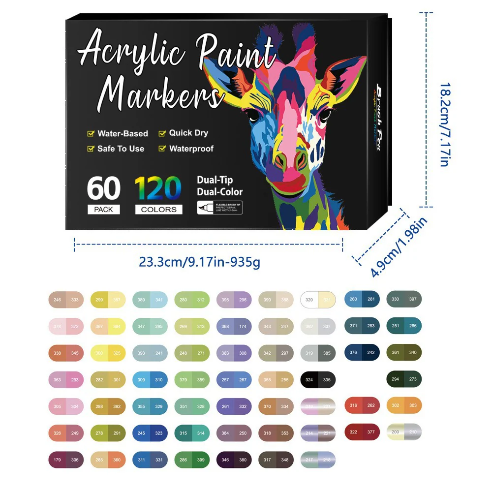 Dual Tip Acrylic Paint Pen Marker - 24/48/72/120 Colors - Image 11