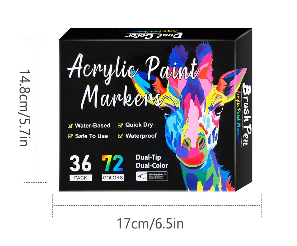 Dual Tip Acrylic Paint Pen Marker - 24/48/72/120 Colors - Image 7
