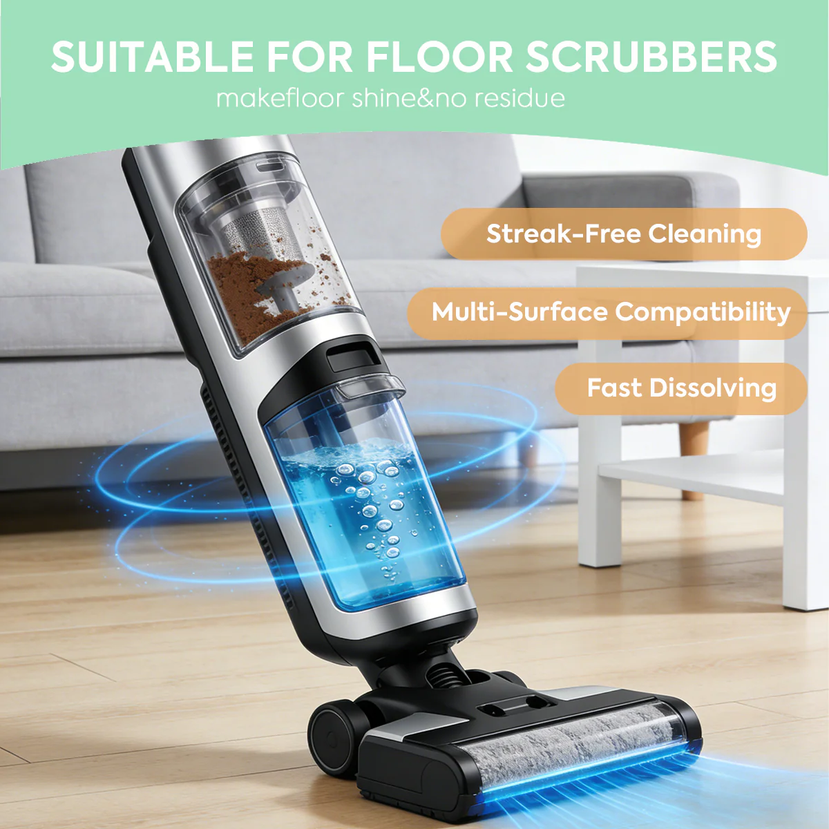 Efficient Floor Cleaning Tablets: Multi-Surface Solution (Lemon Scent) - Image 2