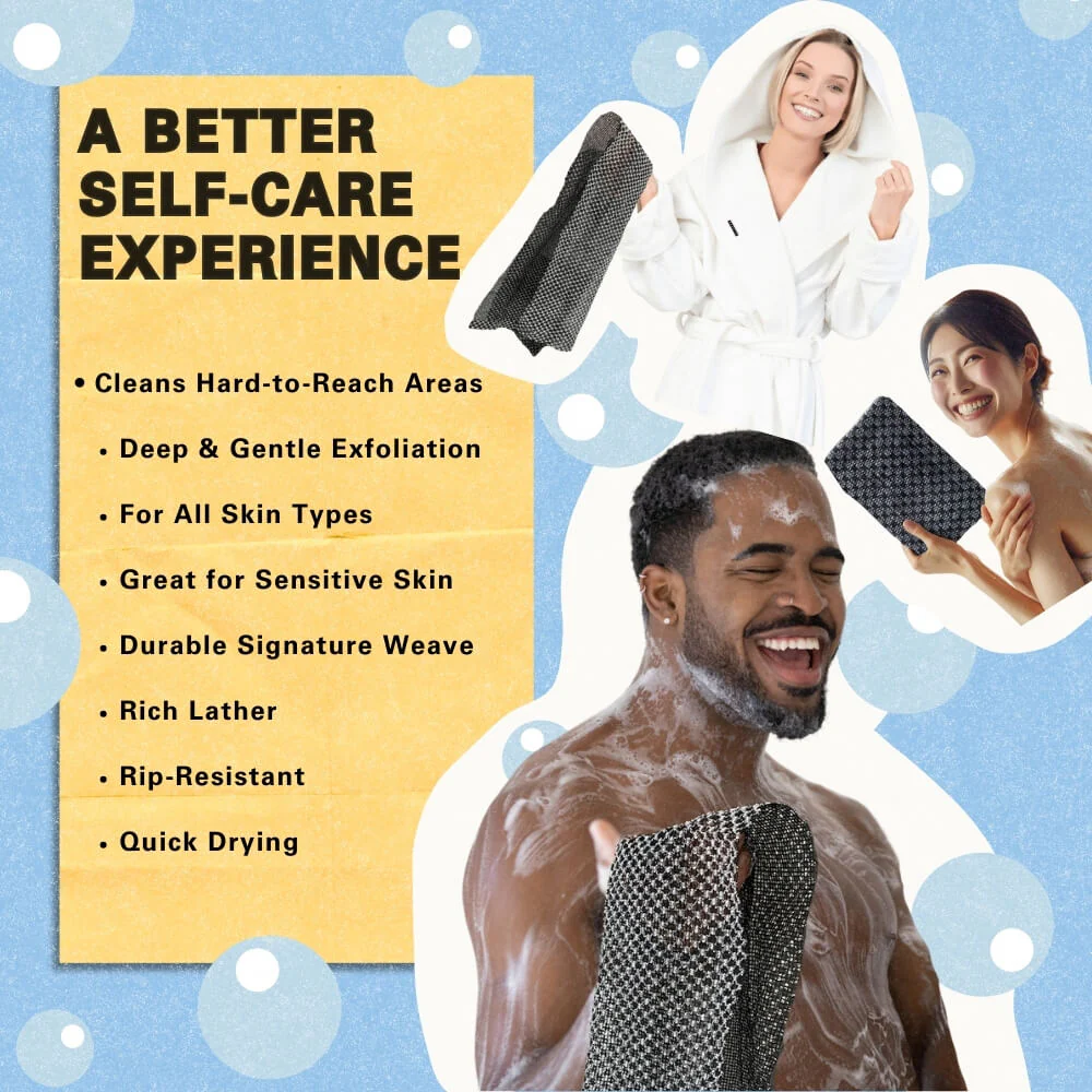 Tiktrove Exfoliating Antibacterial Shower Towel - Image 4