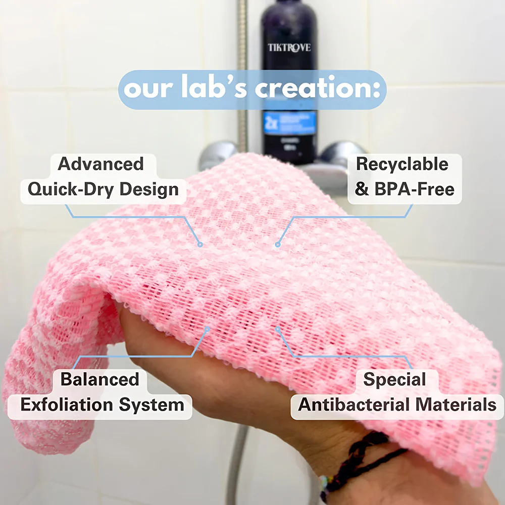 Tiktrove Exfoliating Antibacterial Shower Towel - Image 7