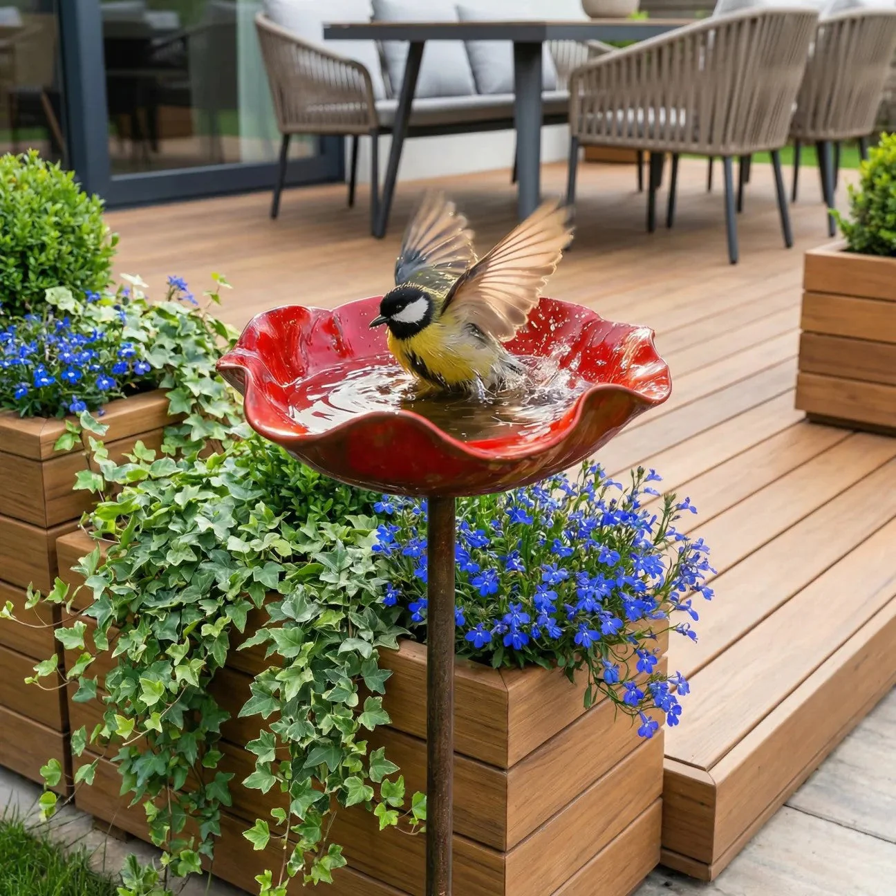 🐦 Handmade Metal Flower Garden Stake – Bird Bath & Outdoor Decor for Nature Lovers 🌸 - Image 13
