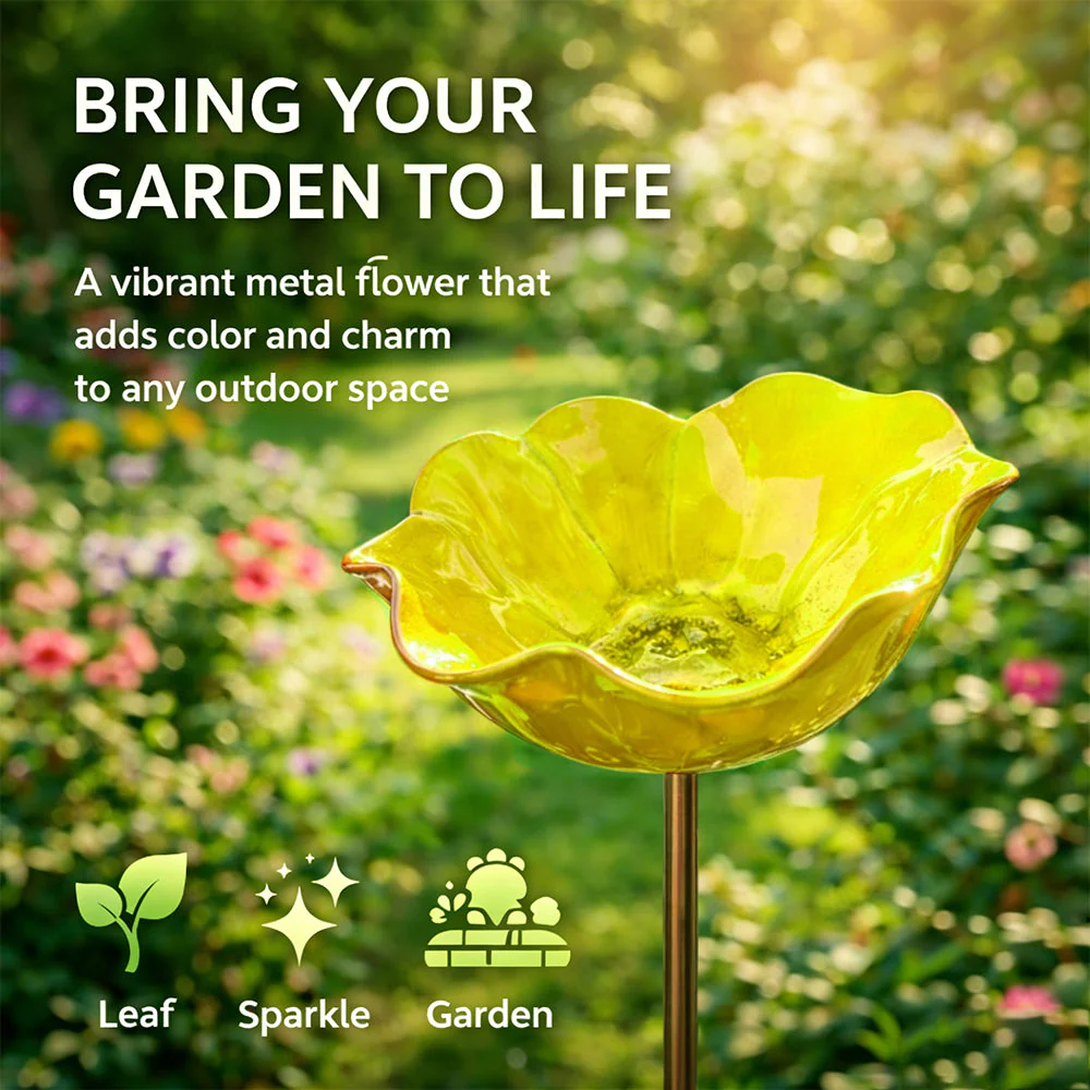 🐦 Handmade Metal Flower Garden Stake – Bird Bath & Outdoor Decor for Nature Lovers 🌸 - Image 18