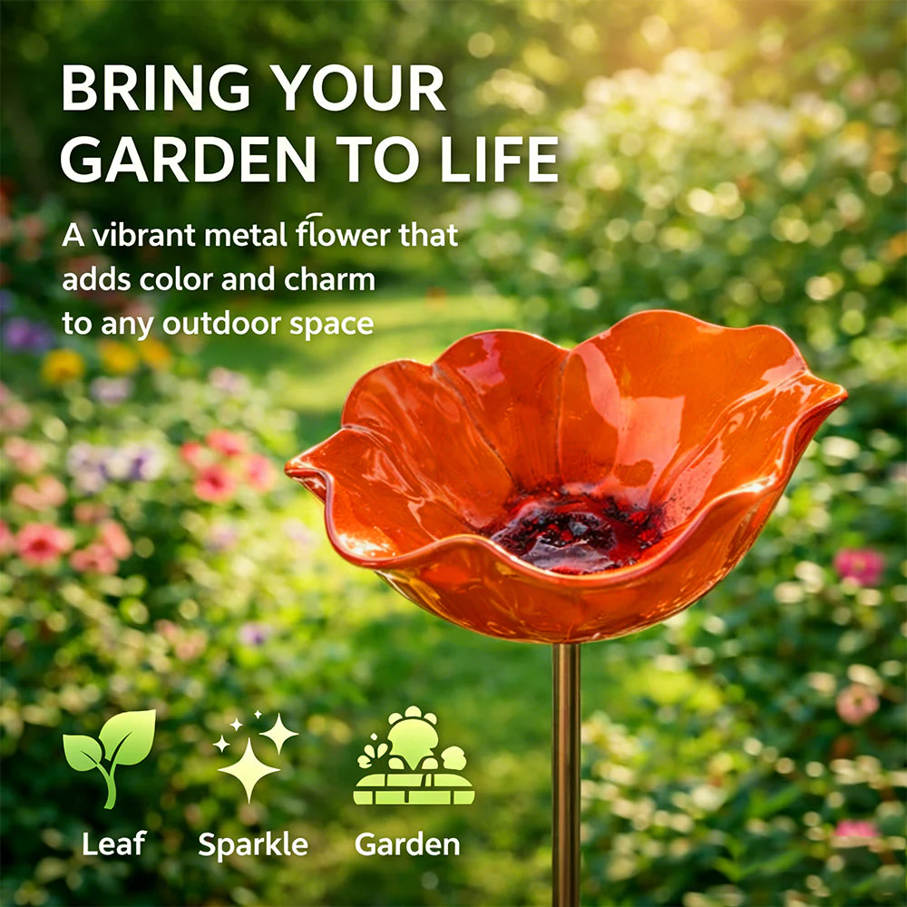 🐦 Handmade Metal Flower Garden Stake – Bird Bath & Outdoor Decor for Nature Lovers 🌸 - Image 21