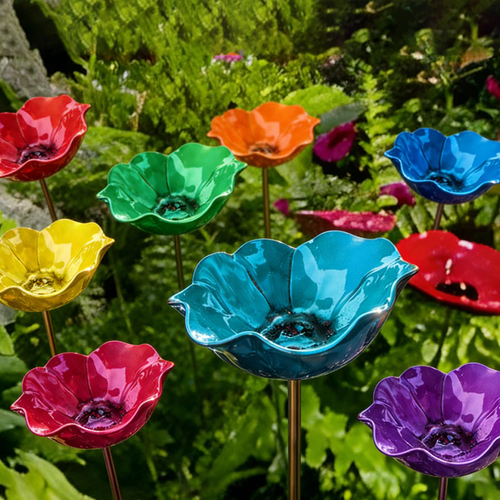 🐦 Handmade Metal Flower Garden Stake – Bird Bath & Outdoor Decor for Nature Lovers 🌸 - Image 24