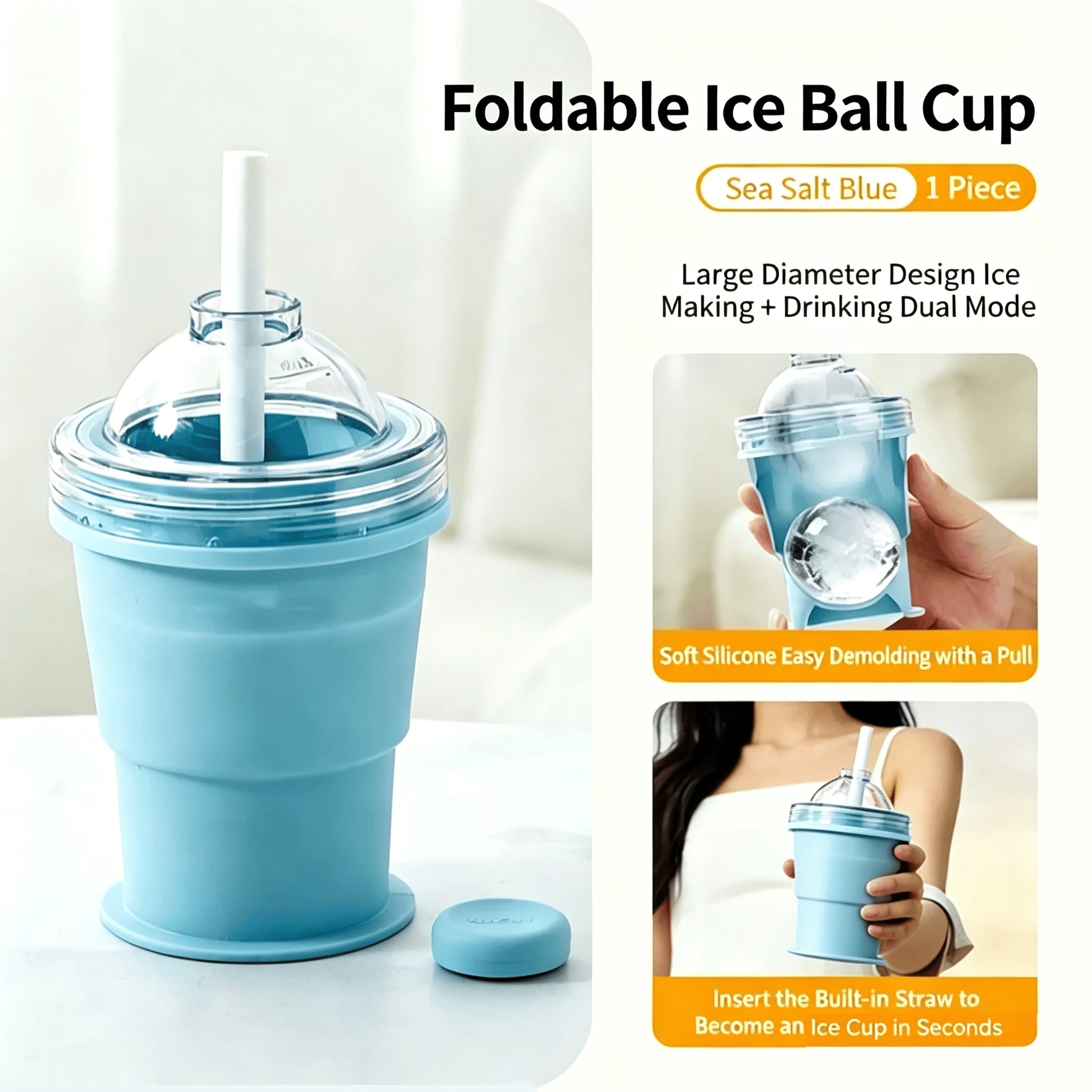 🧊 Foldable Silicone Ice Ball Drink Cup - Image 15