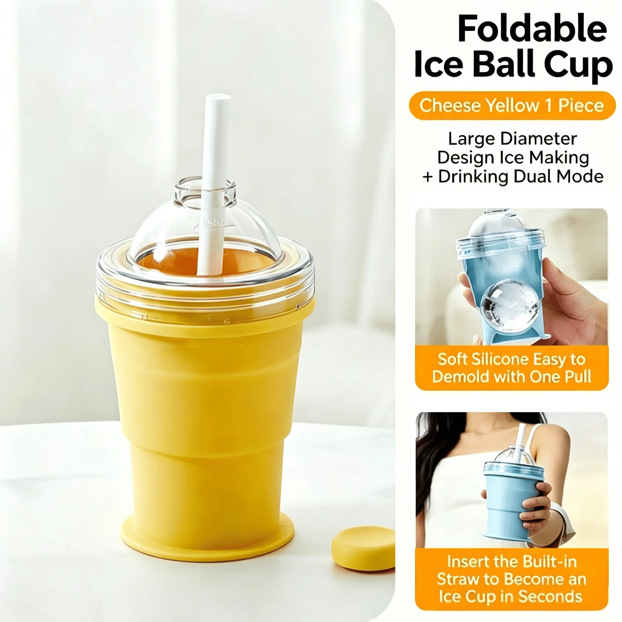 🧊 Foldable Silicone Ice Ball Drink Cup - Image 16