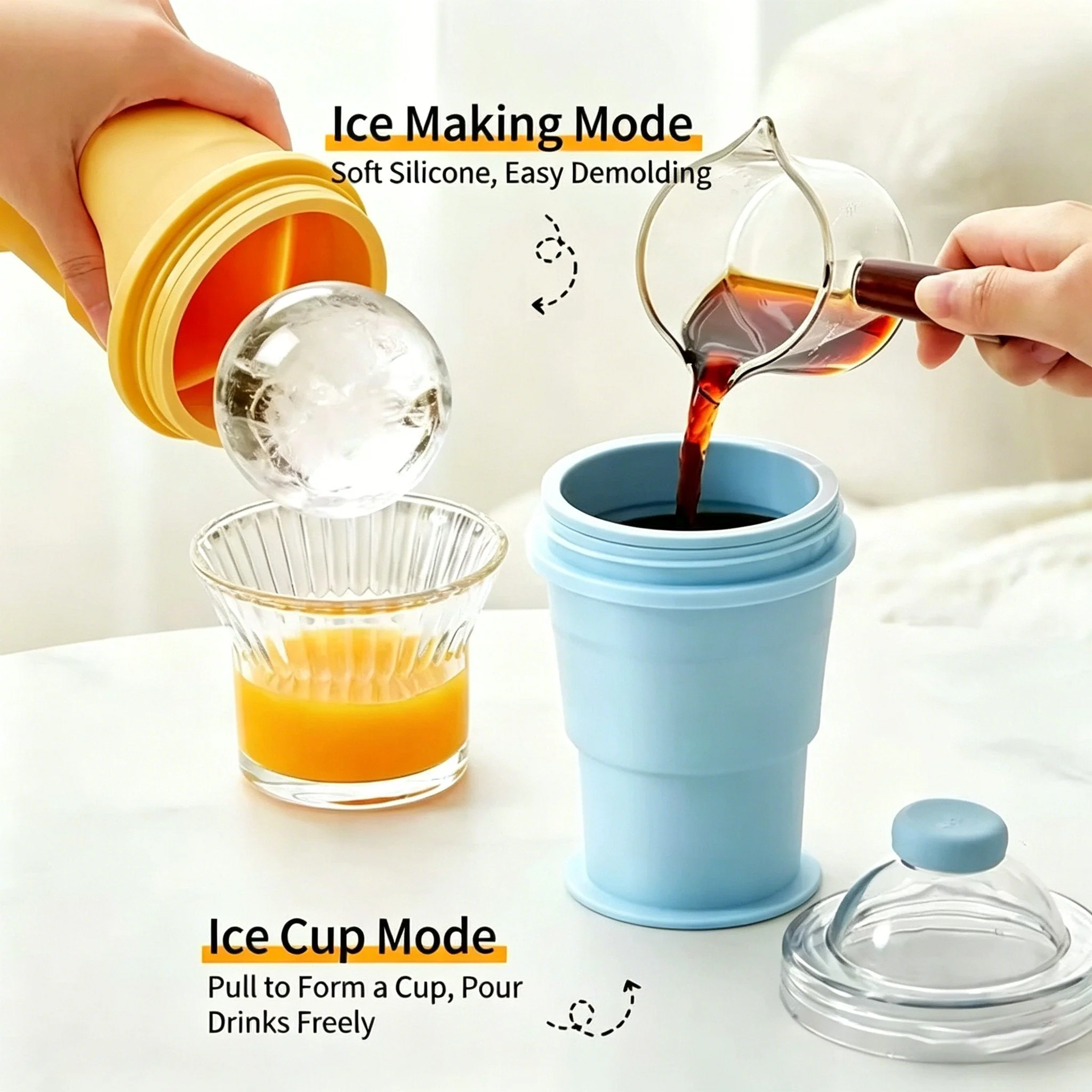 🧊 Foldable Silicone Ice Ball Drink Cup - Image 2