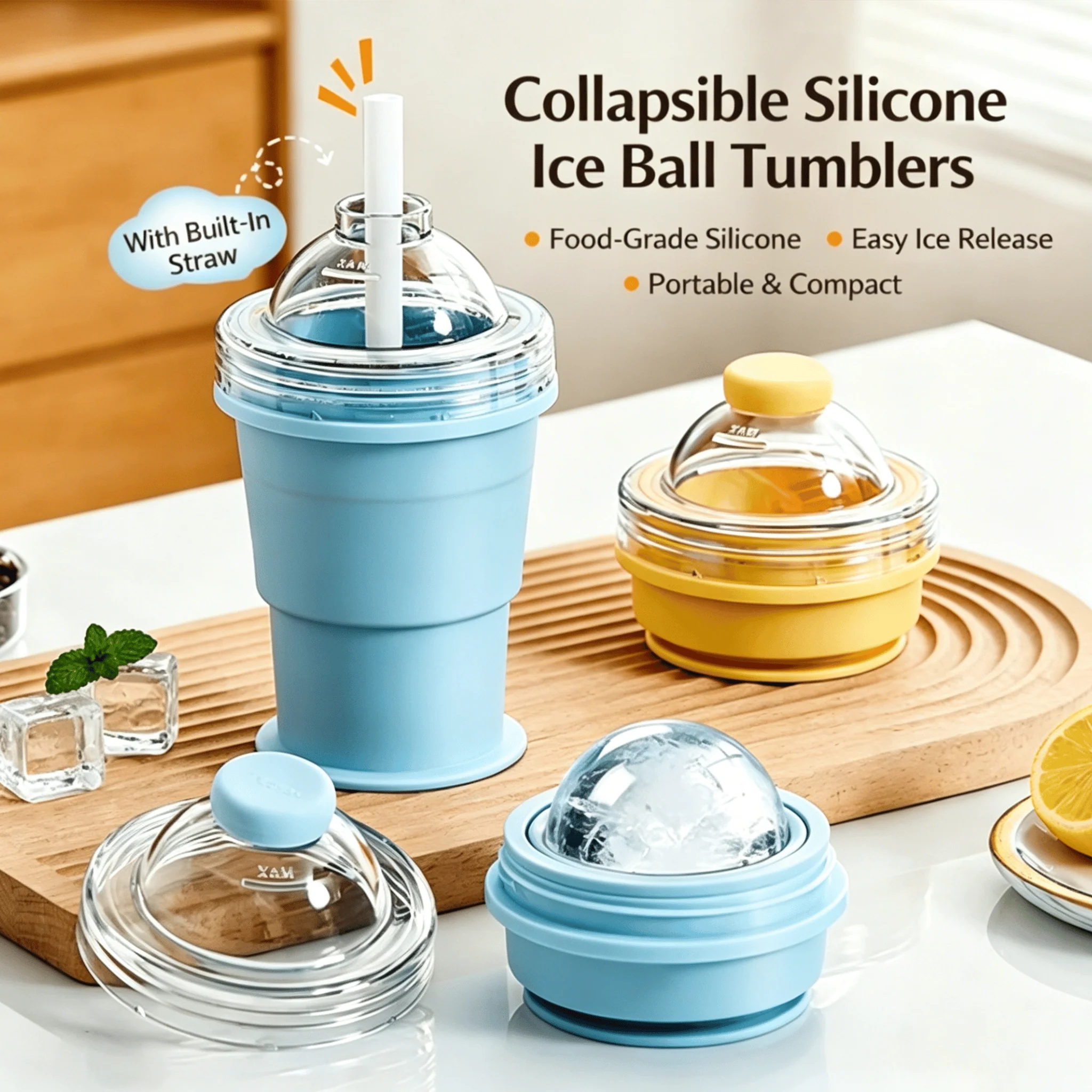 🧊 Foldable Silicone Ice Ball Drink Cup - Image 4