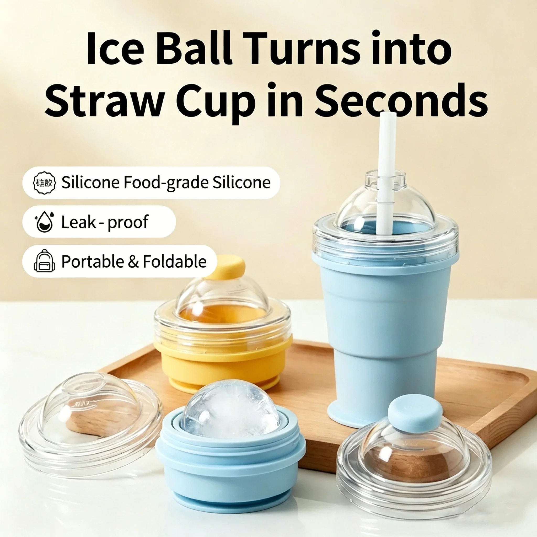 🧊 Foldable Silicone Ice Ball Drink Cup - Image 9
