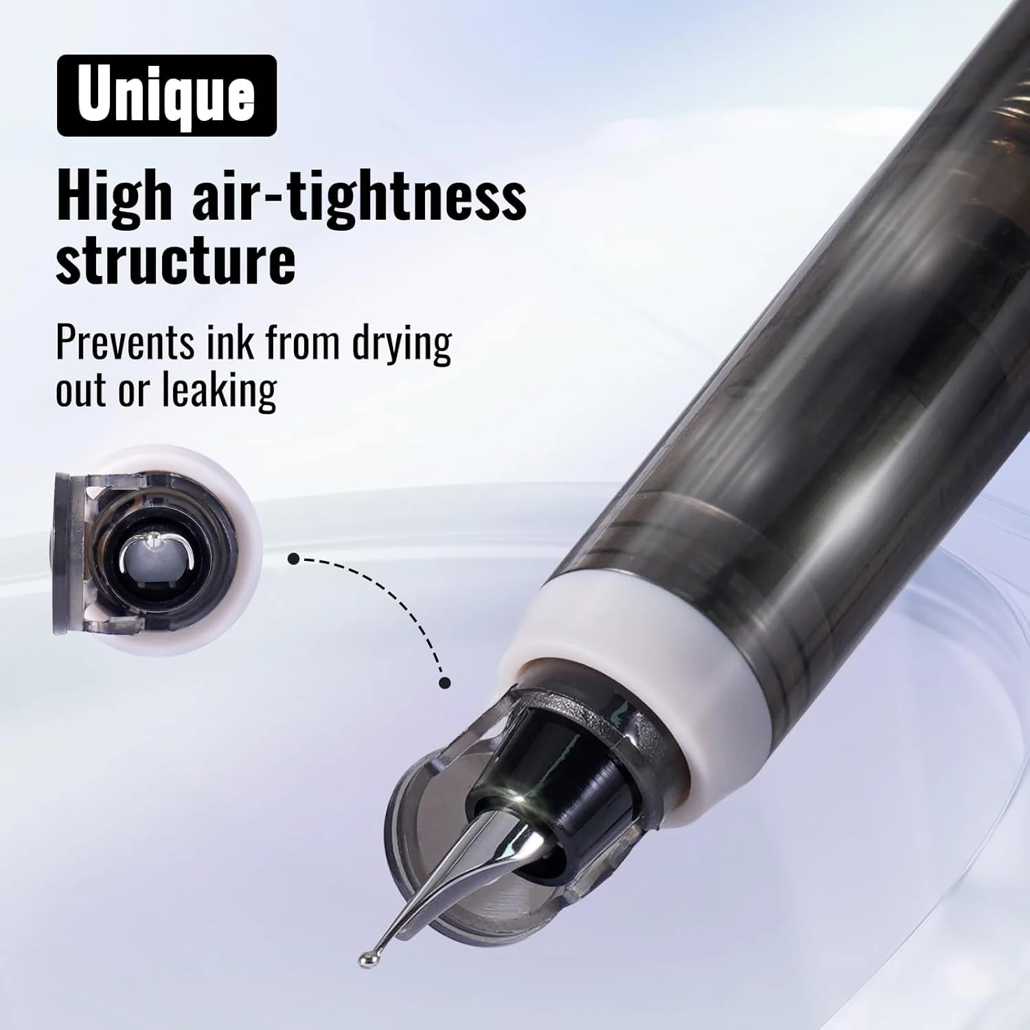 Fountain Pen Retractable:0.38mm Blue&Black - Image 2