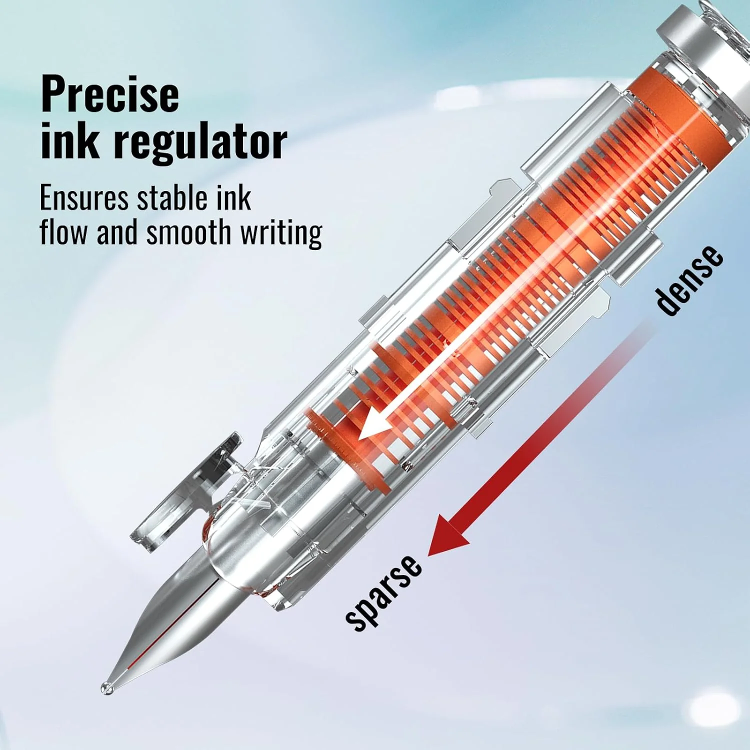 Fountain Pen Retractable:0.38mm Blue&Black - Image 3