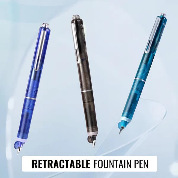 Fountain Pen Retractable:0.38mm Blue&Black - Image 6