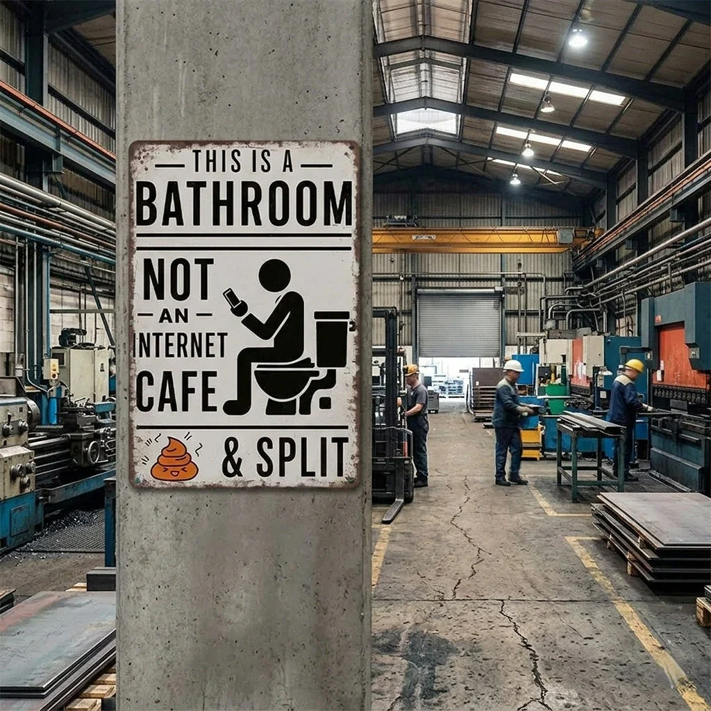 Funny "Not An Internet Cafe" Metal Bathroom Sign 🚽 - Image 5